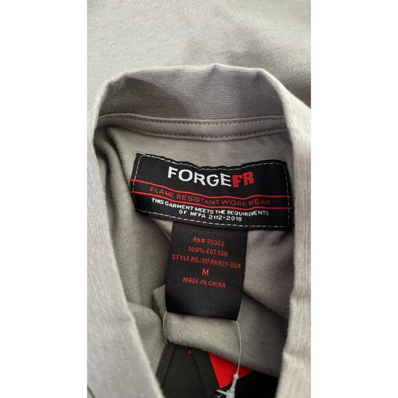 Forge Fr Grey Henley Neck Long Sleeve T Shirt Mens Medium New Fire Resistant - Picture 10 of 11